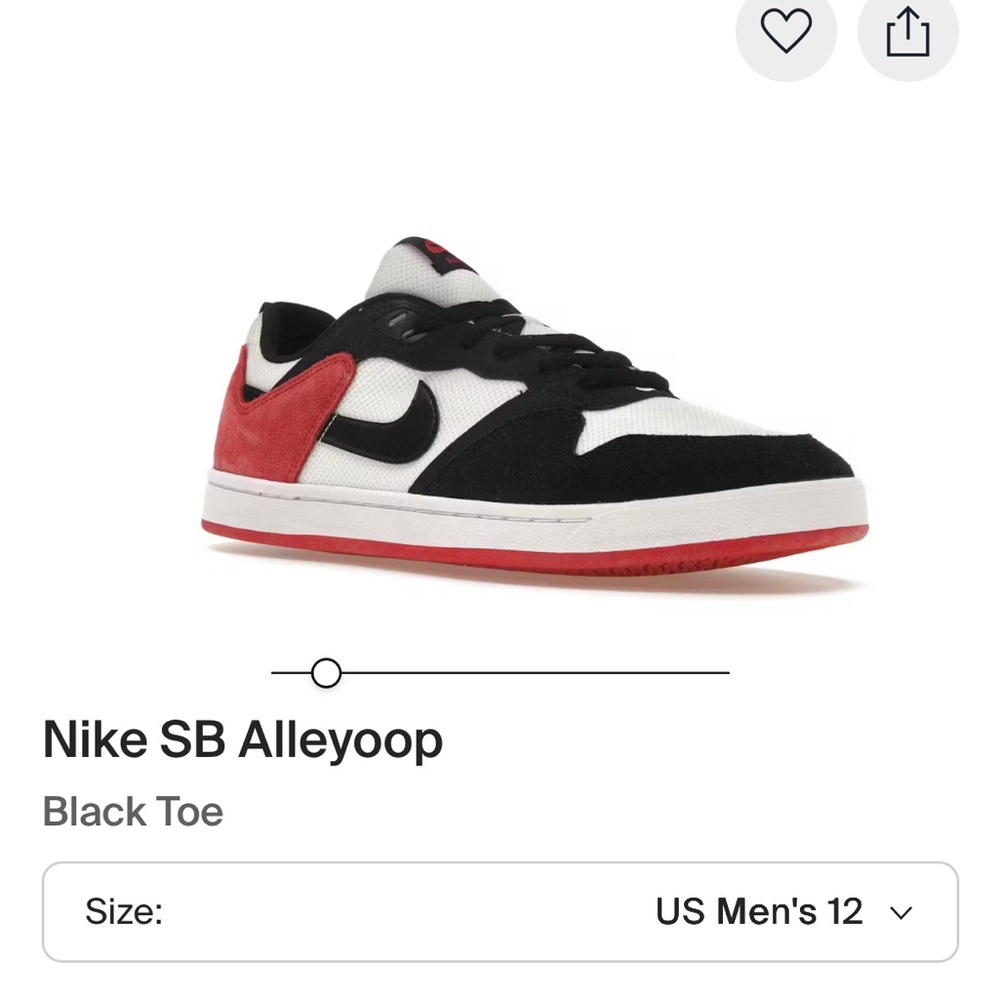 Nike SB Alleyoop Kids Sneakers - Black, White, and Red